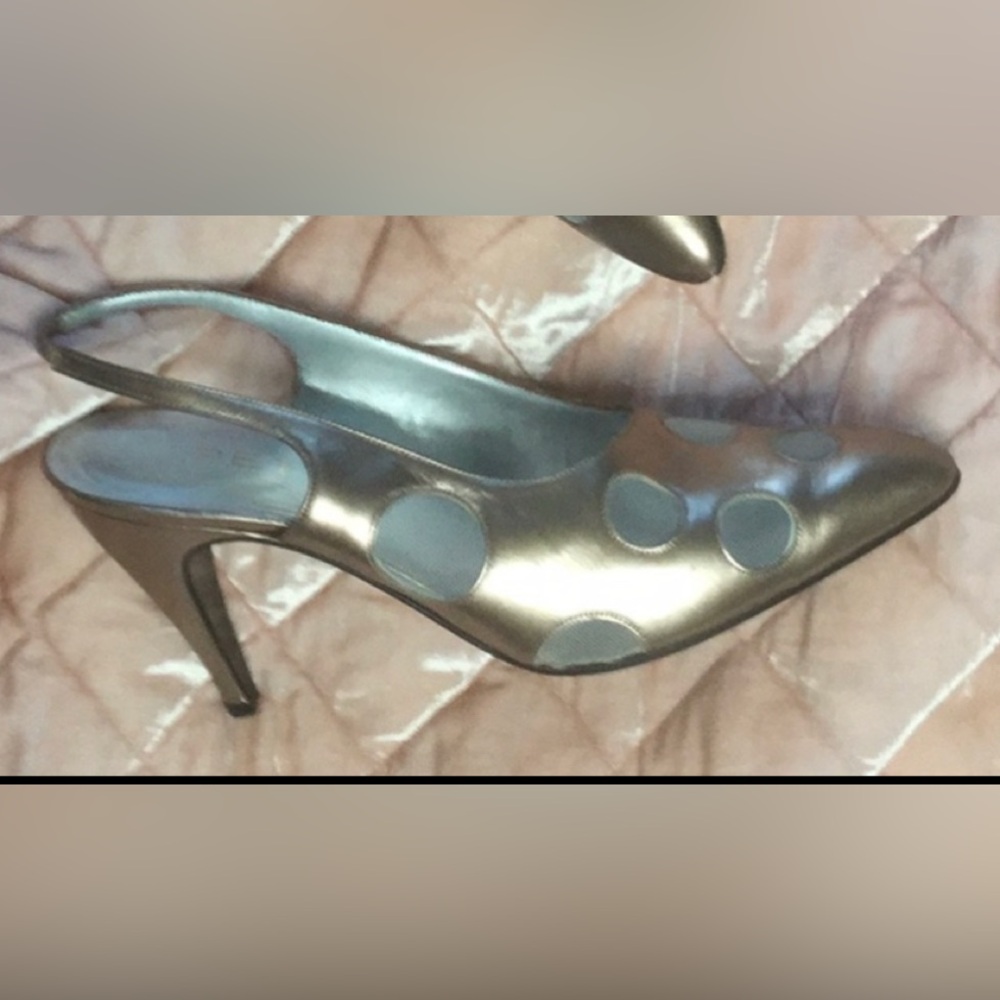 Vintage Petra Firenze pokadot sling Italian pump